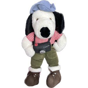 Rare Hayes Specialties Snoopy X Cannon Camera Plush Toy Animal 18” Michigan